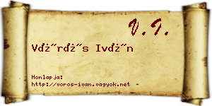 Vörös Iván névjegykártya