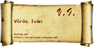 Vörös Iván névjegykártya