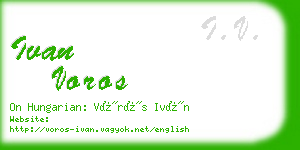 ivan voros business card